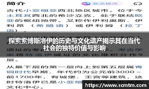 探索索博斯洛伊的历史与文化遗产揭示其在当代社会的独特价值与影响